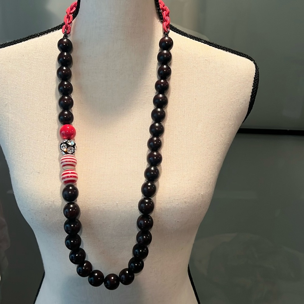 Juicy couture beaded wood necklace